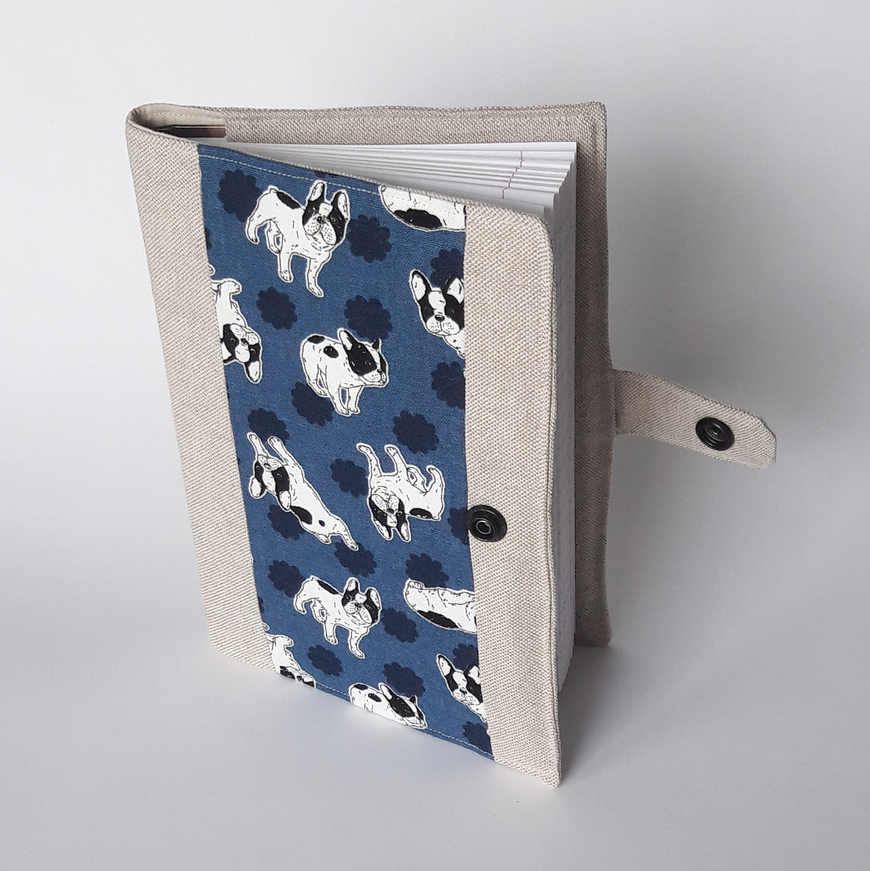 Zápisník francúzsky buldoček modrá