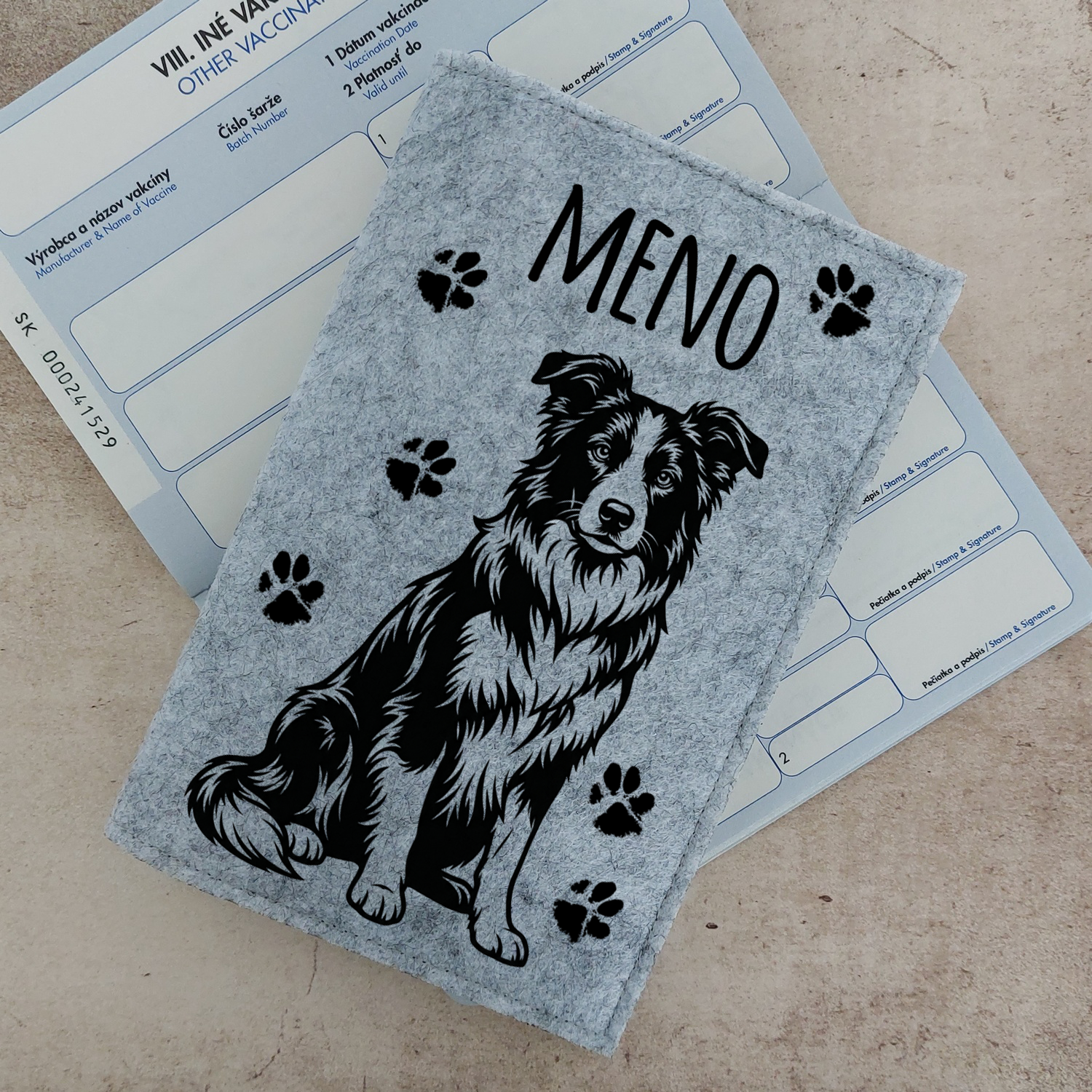 Obal na očkovací preukaz (petpass) Border kólia