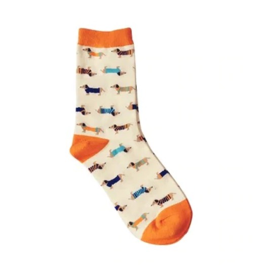 Ponožky s jazvečíkmi orange