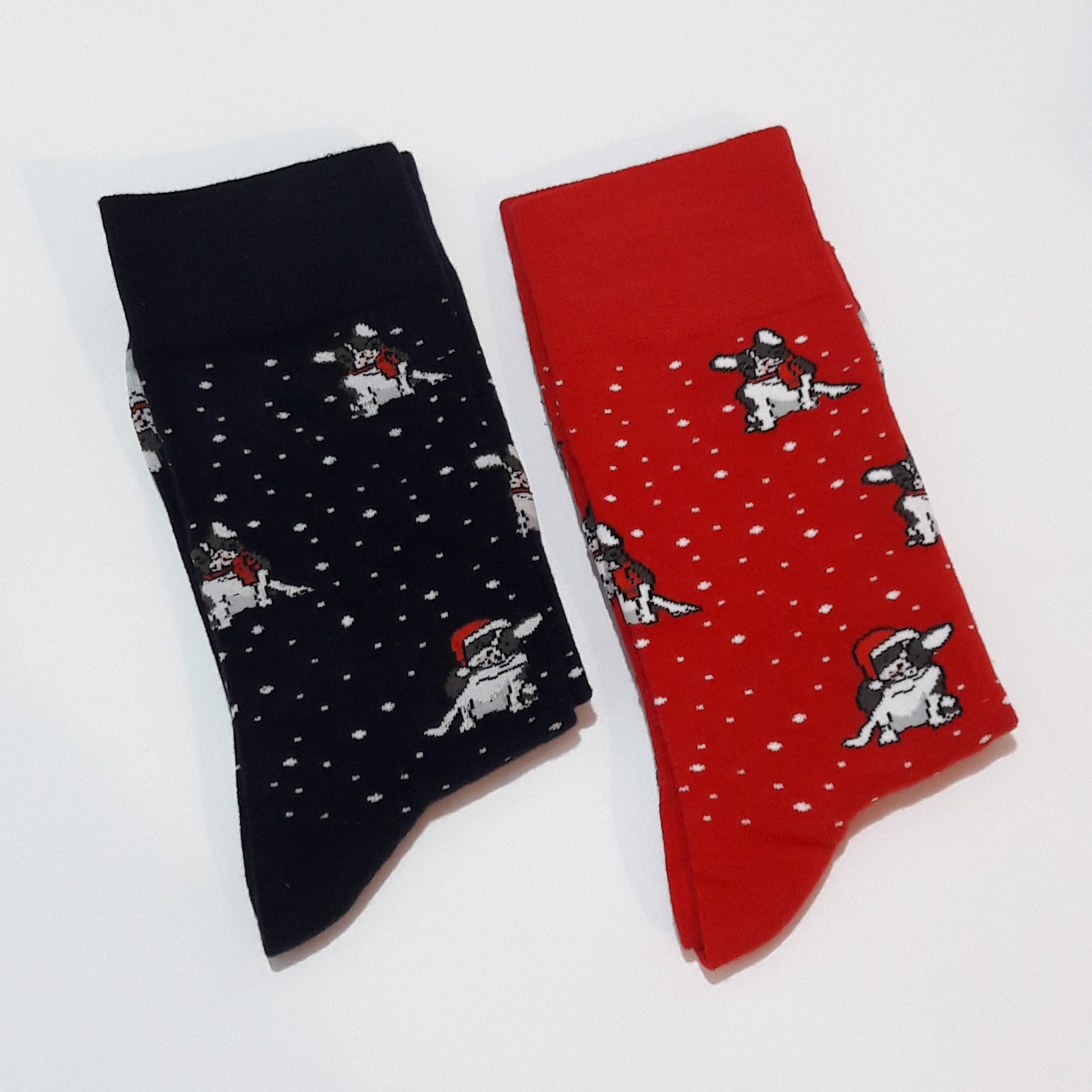 Ponožky  Francúzsky buldoček Vianoce