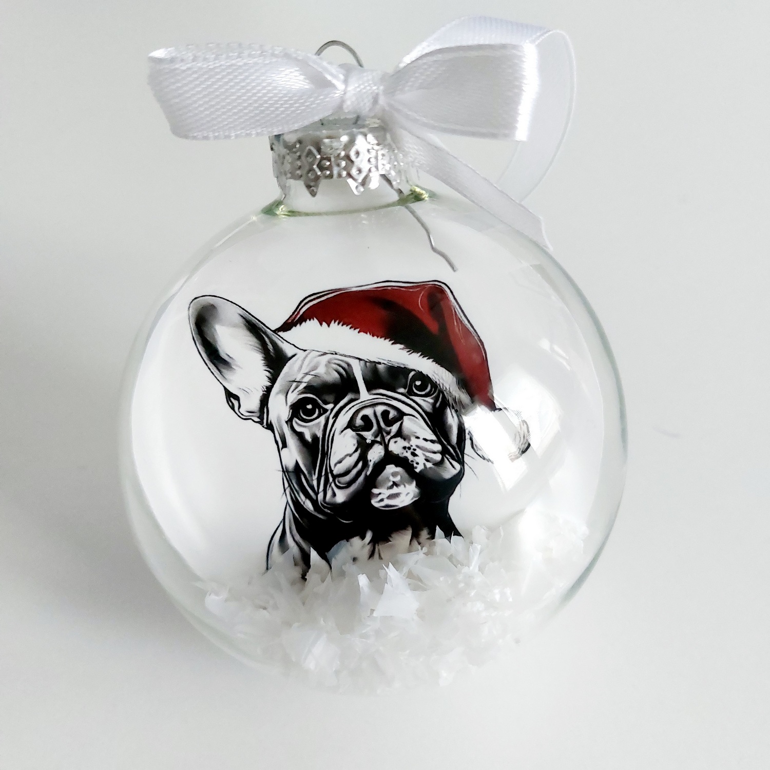 Sklenená guľa francúzsky buldoček