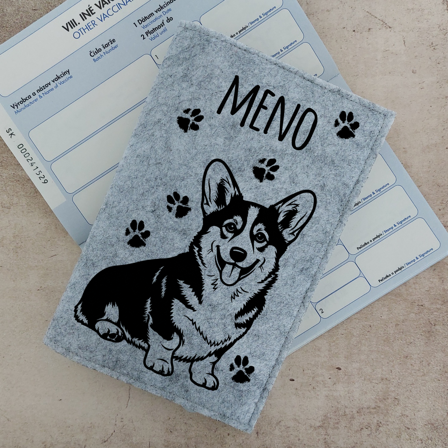 Obal na očkovací preukaz (petpass) Korgi
