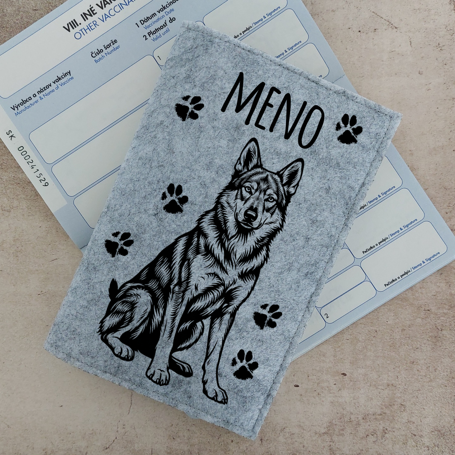 Obal na očkovací preukaz (petpass) Československý vlčiak
