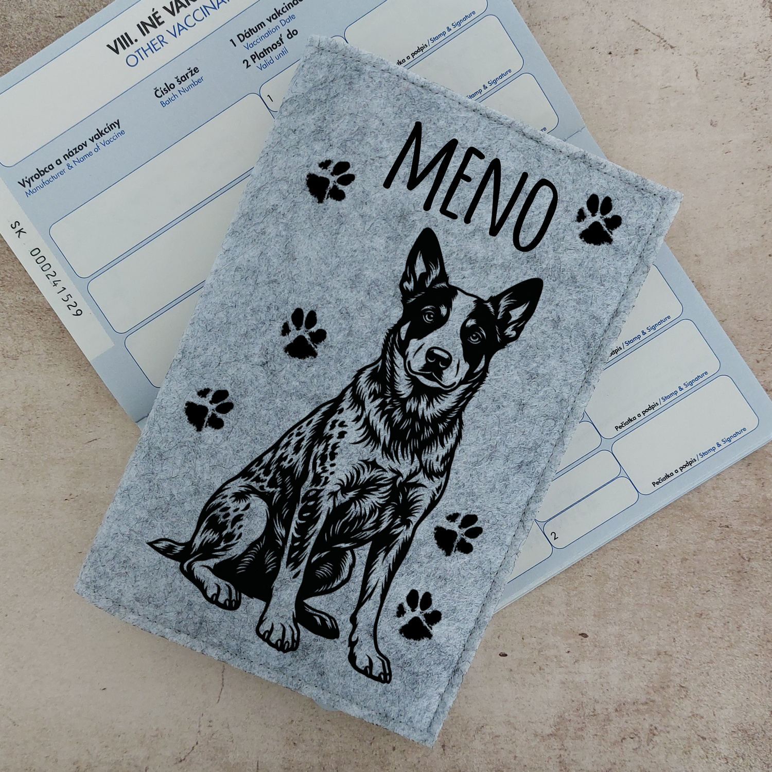 Obal na očkovací preukaz (petpass) Austrálsky dobytkársky pes