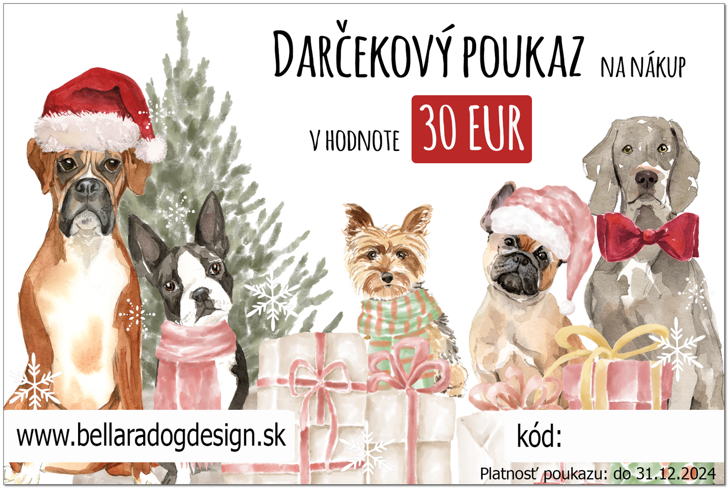 Vianočný darčekový poukaz 30 eur